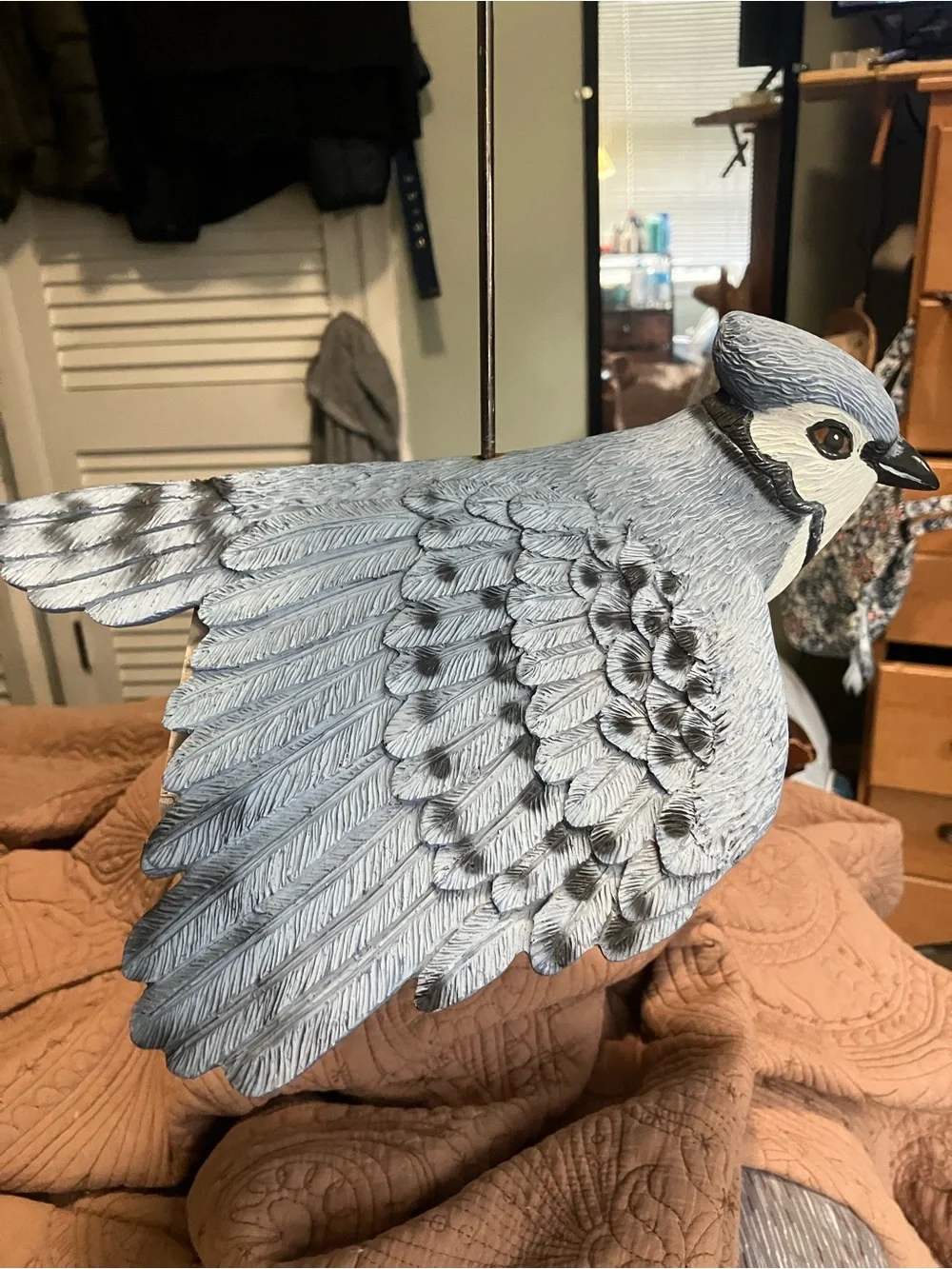 Handmade Hanging Blue Jay Shaped Bird Feeder